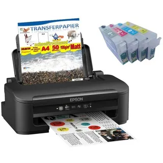 Homeeinsteigerpaket für Sublimationsdruck Nummer 11 - DIN A4 - Epson Inkjet Drucker inkl. 4 Sublimationspatronen plus 50Blatt Transferpapier