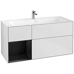Villeroy und Boch Finion Waschtischunterschrank G060PDMT 119,6x59,1cm, Emotion, Regal links Black matt lacquer, White matt lacquer
