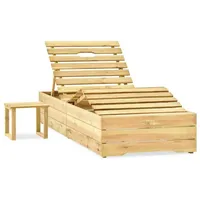Furnicato Sonnenliege mit Tisch Grün Imprägniertes Kiefernholz,