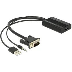 Delock VGA zu HDMI Adapter mit Audio Adapter und Konverter