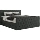 MKS Meble MKS Boxspringbett, Dunkelgrau, 2-Sitzer, H3, Rechteckig, 120x200 cm, Schlafzimmer, Betten, Boxspringbetten