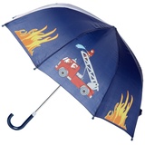 Playshoes Regenschirm Feuerwehr Design 448590, Kinder-Regenschirm Blau