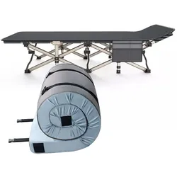 Set Feldbett klappbar + rollbare Matratze Memory Foam Vanit MF5 Campingliege und Outdoor Camping Matratze
