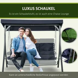 Outsunny Hollywoodschaukel Dunkelblau 3-Sitzer