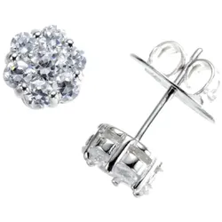 Giorgio Martello Milano Ohrstecker Blüte in verschiedenen Größen, Silber 925 ca. Ø 9mm Damen 