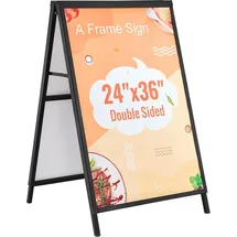 Vevor Kundenstopper Gehwegaufsteller Werbetafel 61 x 91 cm, Plakatständer Q235-Stahl Plakatständer mit A-Rahmen, Werbeaufsteller Gehwegaufsteller für Restaurants, Bars, Cafés, Unternehmen usw.