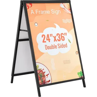 Vevor Kundenstopper Gehwegaufsteller Werbetafel 61 x 91 cm, Plakatständer Q235-Stahl Plakatständer mit A-Rahmen, Werbeaufsteller Gehwegaufsteller für Restaurants, Bars, Cafés, Unternehmen usw.