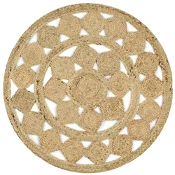 vidaXL Teppich Handgefertigt Jute Geflochten 150 cm