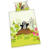 Herding Der kleine Maulwurf 2607201063 - Flanell-Bettwäsche, 40x60 cm + 100x135 cm, 100 Baumwolle