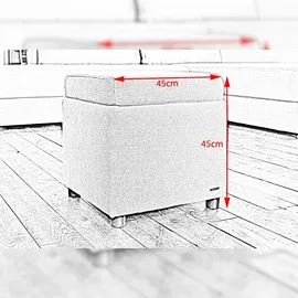 KAWOLA Hocker mit Stauraum IDA Stoff anthrazit