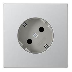 Jung SCHUKO-Steckdose 45° (Aluminium)
