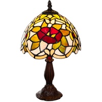 Lampe im Tiffany-Stil 8 Zoll Libelle, edel, Rose Dekorationslampe, Tiffany Stil, Glaslampe, Leuchte,Tischlampe, Tischleuchte (Tiff 148)