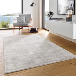 TaraCarpet Vanessa strapazierfähiger Viscoseteppich Handarbeit grau 080x150 cm