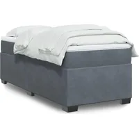 VidaXL Boxspringbett mit Matratze Dunkelgrau 100x200 cm Samt