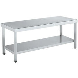Neutrale snack tisch höhe 600 mit 1 regal - 2000x600x600 mm - 1002661C Eurast