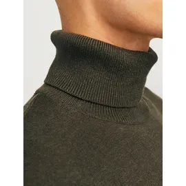 JACK & JONES Emil Knit Rollkragenpullover Olive Night / Detail Melange XS