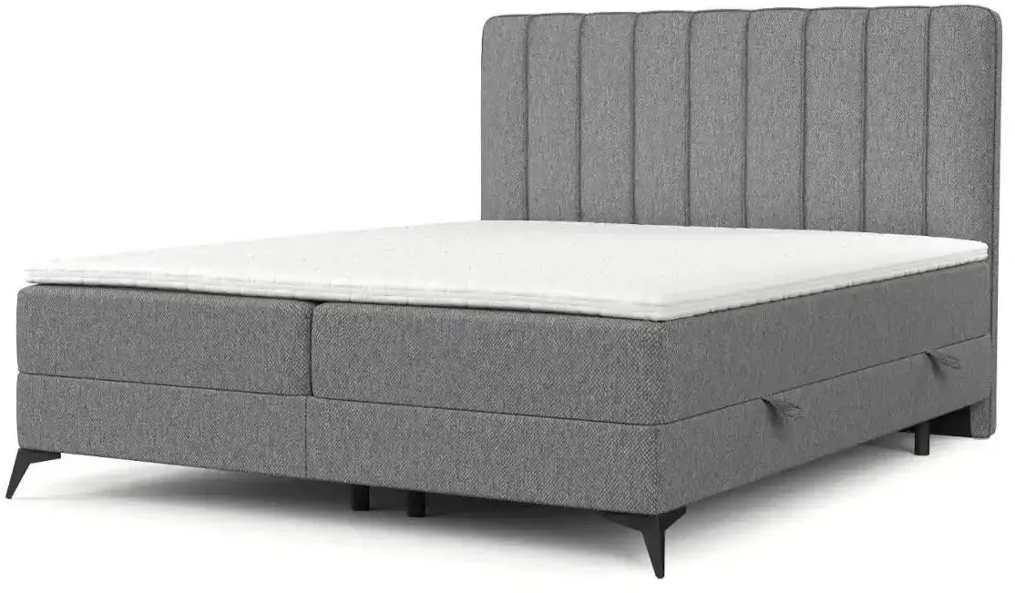 maison de rêve Boxspringbett mit Stauraum  Aggaz ¦ grau ¦ Maße (cm): B: 202 H: 120