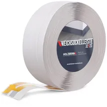 Holzbrink Weichsockelleiste selbstklebend PVC 32x23mm, 25 m Küchenleiste Arbeitsplatte Abschlussleiste selbstklebend für Badezimmer Farbe: Aschgrau