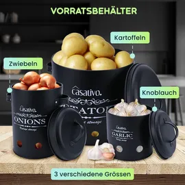 casativo Vorratsbehälter 3-teilig schwarz