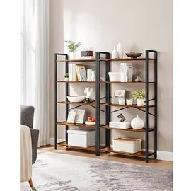 VASAGLE Bücherregal 66 x 30 x 153 cm Braun, Schwarz