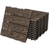 Ecd Germany Wpc Terrassenfliesen 30x30 Cm/44 Stück=4m2, Dunkelbraun Holzoptik, Bodenbelag Mit Klicksystem & Drainage, Terrassendielen Balkonfliesen Holzfliesen, Klickfliesen Für Terrasse Garten Balkon