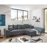 ed-lifestyle polstermöbel Scott Ecksofa 310 x 185 cm, mit Schlaffunktion und Bettkasten Anthrazit - Grau