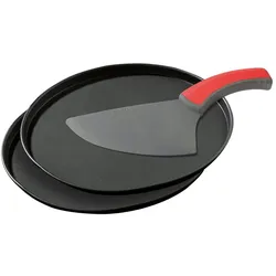 Zenker 3-tlg. Pizza Set Pizzaform Backblech Pizzaschneider Antihaftbeschichtung