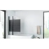 Aurlane Badewannenaufsatz Black Lines 2 100 x 140 cm Klarglas Profilfarbe schwarz