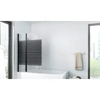 Aurlane Badewannenaufsatz Black Lines 2 100 x 140 cm Klarglas Profilfarbe schwarz