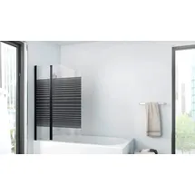 Aurlane Badewannenaufsatz Black Lines 2 100 x 140 cm Klarglas Profilfarbe schwarz