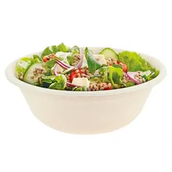PuntoQPack 125 Stk. Biologisch abbaubare Faser-Salatschüssel 1200cc Ref BOWL007