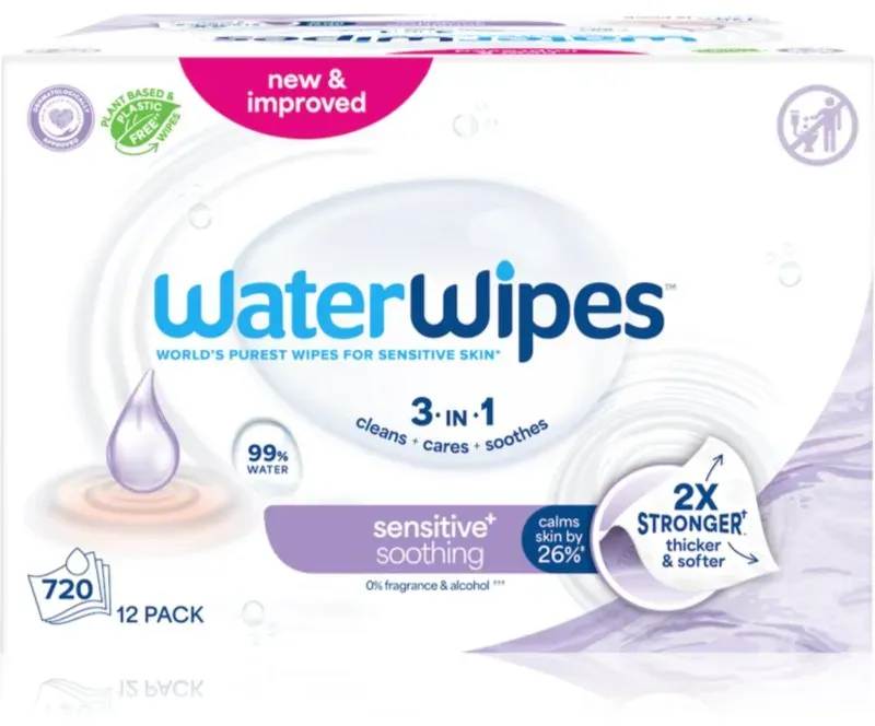 WaterWipes Soothing Clean sanfte Feuchttücher für Kleinkinder 12x60 St.