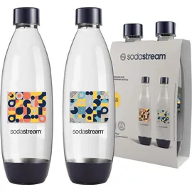 Sodastream Flasche 2X 1L Geometrie Mosaik - Orange, Gelb, Blau