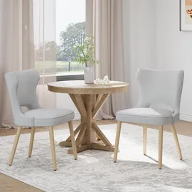 colamy Esszimmerstuhl Stoff Hellgrau 2er Set
