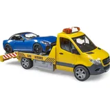 Bruder Profi-Serie MB Sprinter Autotransporter mit Light & Sound Modul und BRUDER Roadster (02675)