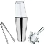 ich-zapfe Boston Shaker Set Klein mit Mixing Glas, Sieb & Eiswürfelzange
