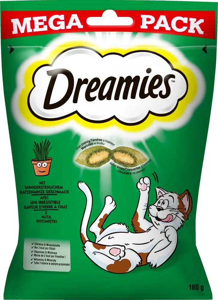 DREAMIES 180g Katzenminze Leckerli mit Katzenminze (Rabatt für Stammkunden 3%)