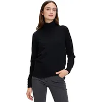 Betty Barclay Damen, Rollkragenpullover mit Knöpfen Schwarz,36 - 36