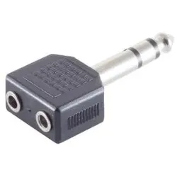 S-Conn Klinkenstecker Stereo 6,3mm auf Dual-Klinkenbuchsen 3,5mm, Y-Audioadapter