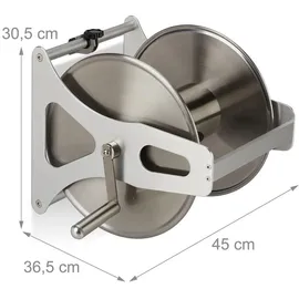 Relaxdays Schlauchtrommel 0,4 m silber