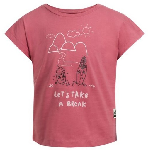 Jack Wolfskin T-Shirt TAKE A BREAK T G für Mädchen mit einem süßen Aufdruck rosa