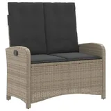furnicato Gartenbank Verstellbar 110 x 60 x 85 cm Hellgrau
