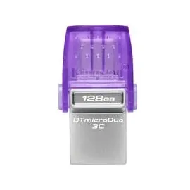 Kingston DataTraveler microDuo 3C 128 GB, USB-Stick - violett/transparent, USB-A 3.2 Gen 1, USB-C 3.2 Gen 1