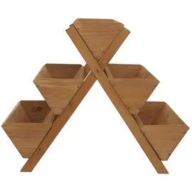 Mendler Pflanztreppe HWC-O15 56 x 56 x 70 cm Braun