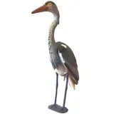 Multistore 2002 Deko Gartenfigur Reiher 72cm für den Teich - 72cm Fischreiher Teichfigur Gartenschreck