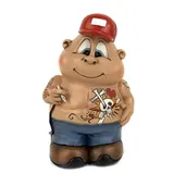 Wurm Tättoo Spardose, Tättookasse, Tätowierer mit Pfropfen, 12 cm groß, Silikon, Tätowiert, Geldkassette, Kinder, Erwachsene, Dekorationsliebhaber, Jugendliche und junge Erwachsene, Unisex