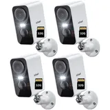 ieGeek Überwachungskamera 3MP Überwachungskamera Außen/InnenAkku (Aussen, Außen/Innen, Außenbereich, drinnen, 2K Kamera Überwachung Kabellos WLAN Aussen IP Kamera Outdoor, 4-tlg., mit PIR Bewegungsmelder 2-Wege-Audio Farbige Nachtsicht Wasserdicht, Cloud/Memory Card Storage Alex 2,4 GHz)