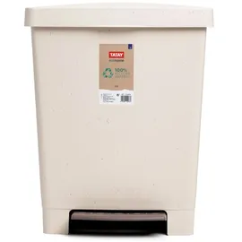 Tatay Mülleimer Küche Cubik ECOHOME, 23L Fassungsvermögen, Einziehbares Pedal, Polypropylen, BPA frei, 30L Müllsack, 100% recycelte Materialien, Farbe Beige . Maße 33,5 x 30 x 39 cm
