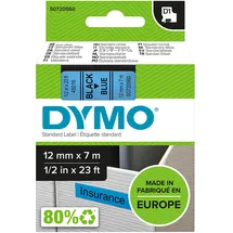 Dymo D1-Etikettenband 12 mm x 7 m schwarz/blau
