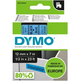 Dymo D1-Etikettenband 12 mm x 7 m schwarz/blau